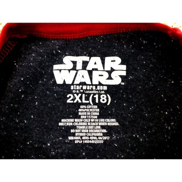Star Wars Youth Boy's 2XL (18) Long Sleeve Raglan Shirt Black /Red Stormtrooper - Picture 5 of 6
